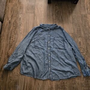 torrid Light Blue Denim Button-Up Shirt